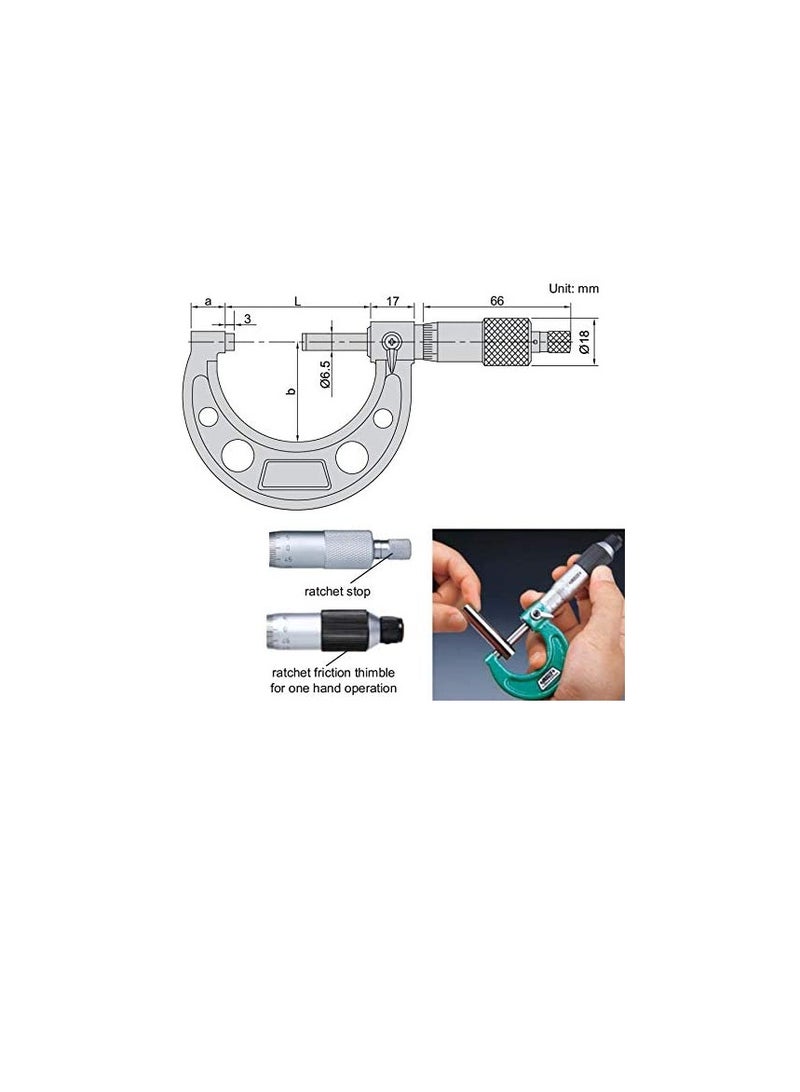 Insize Outside Micrometer - ISZ-3203-25A  - Image 3