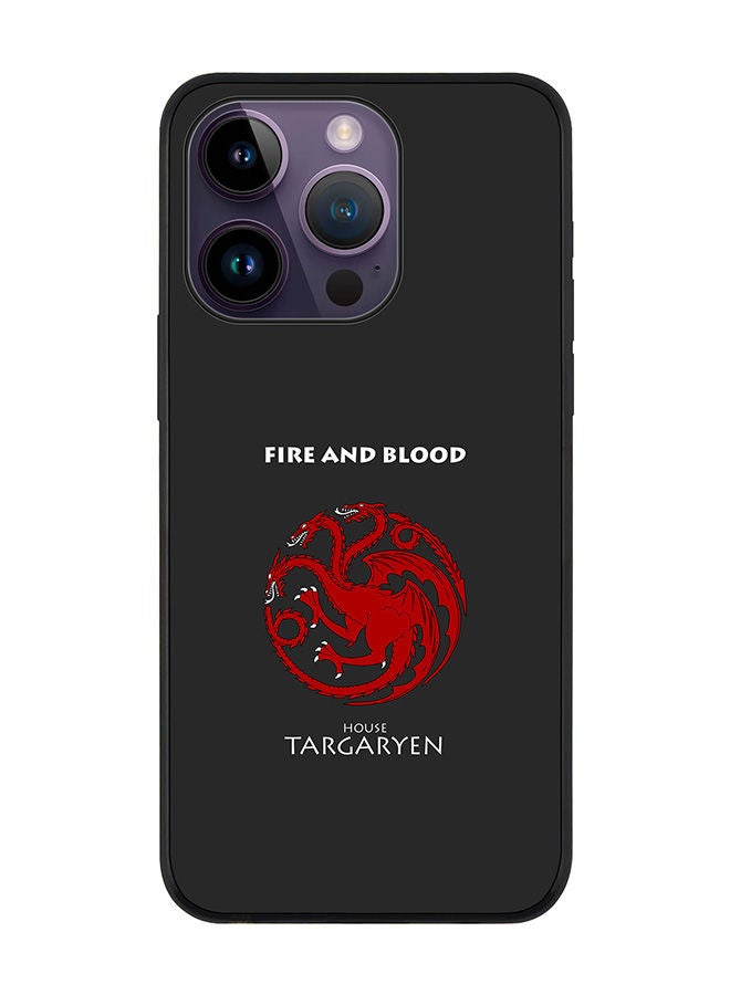 Stylizedd Rugged Black edge case for Apple iPhone 14 Pro Slim fit Soft Case Flexible Rubber Edges Anti Drop TPU Gel Thin Cover - GOT House Targaryen  - Image 1