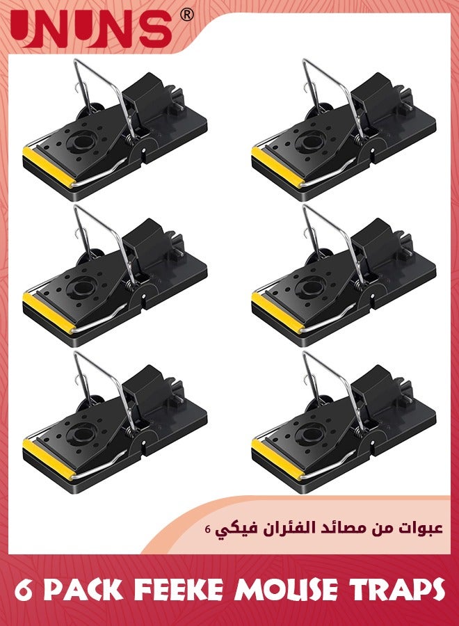 UNUNS Mouse Traps,6 Pack Mice Traps For House,Small Mice Trap Indoor Quick Effective Sanitary Safe Mousetrap Catcher For Family And Pet,Black - Image 1