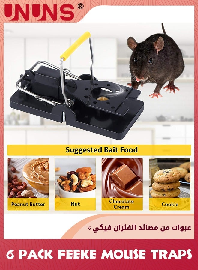UNUNS Mouse Traps,6 Pack Mice Traps For House,Small Mice Trap Indoor Quick Effective Sanitary Safe Mousetrap Catcher For Family And Pet,Black - Image 3