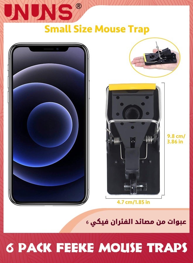 UNUNS Mouse Traps,6 Pack Mice Traps For House,Small Mice Trap Indoor Quick Effective Sanitary Safe Mousetrap Catcher For Family And Pet,Black - Image 5