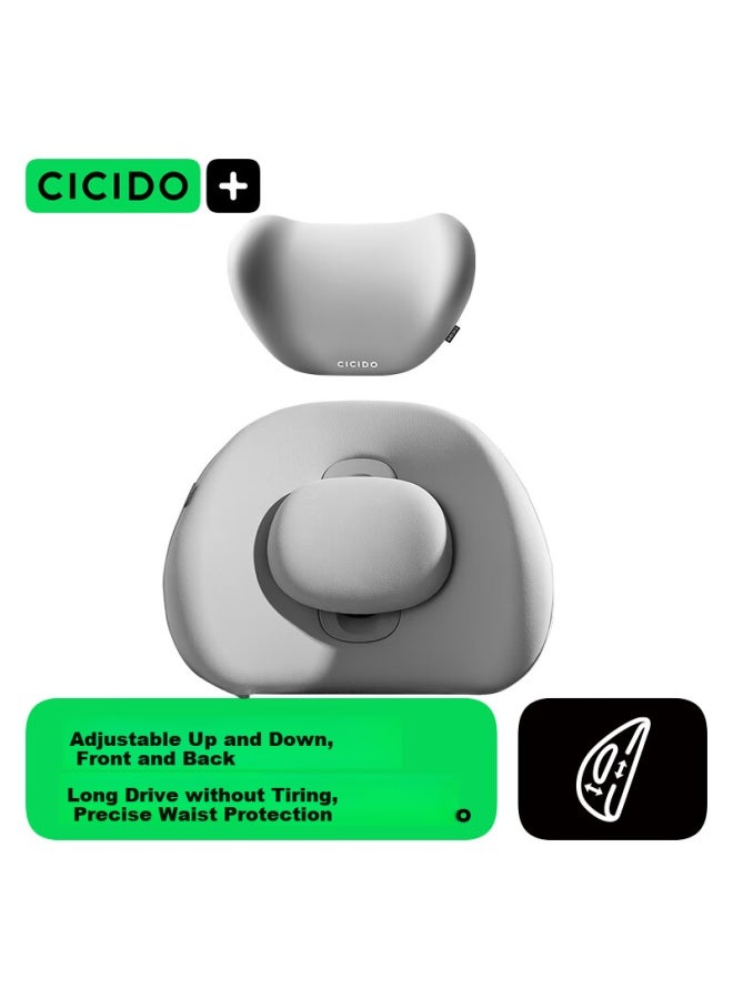 Cicido Four-way Adjustable Lumbar Support Set, Car Headrest, Neck Pillow, Car Seat Cushion, Office Lumbar Support Pad - Image 1