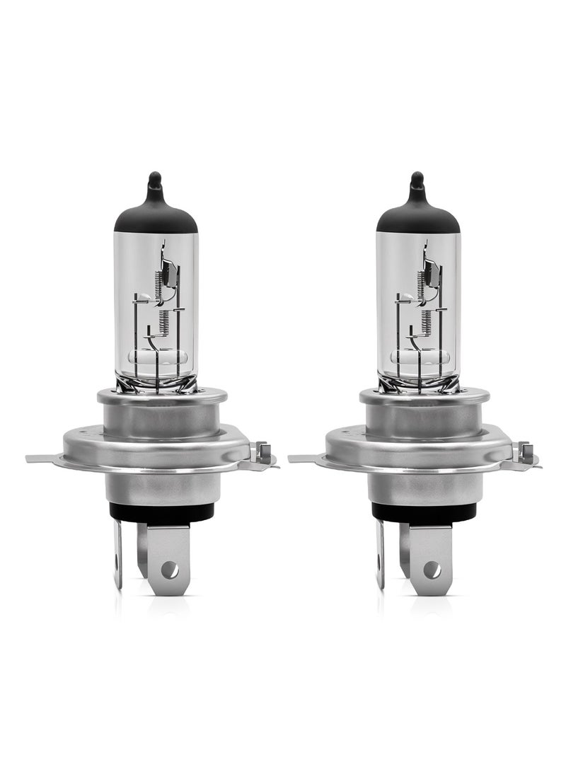 2-Piece FEEMA H4 Halogen Headlight Bulb 12v_60/55W 5000K – Ultra Bright Clear Vision Quartz Glass Bulbs with Long Lifespan for Safe Night Driving and Extreme Weather Conditions - Image 1
