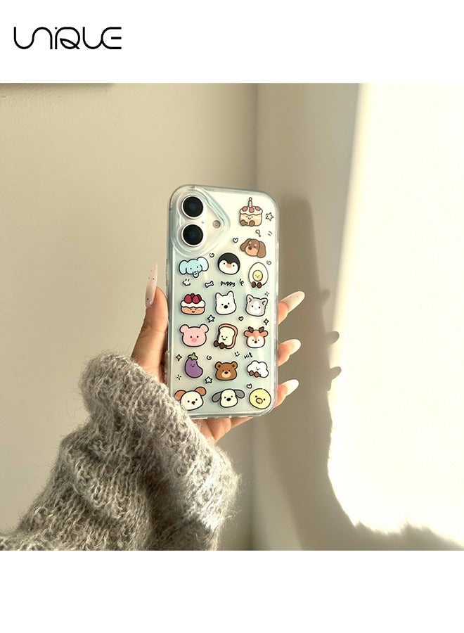 يونيك جراب هاتف ايفون 16 - جراب هاتف الجنة - جراب هاتف أزرق شفاف - جراب هاتف أنيق وبسيط - حماية من السقوط من مادة TPU - Image 1