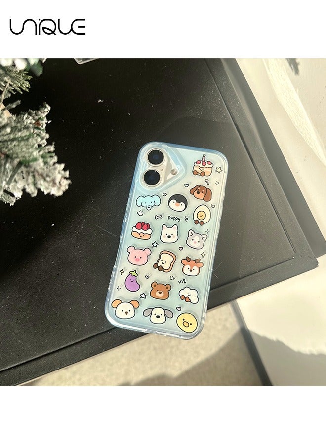 يونيك جراب هاتف ايفون 16 - جراب هاتف الجنة - جراب هاتف أزرق شفاف - جراب هاتف أنيق وبسيط - حماية من السقوط من مادة TPU - Image 4