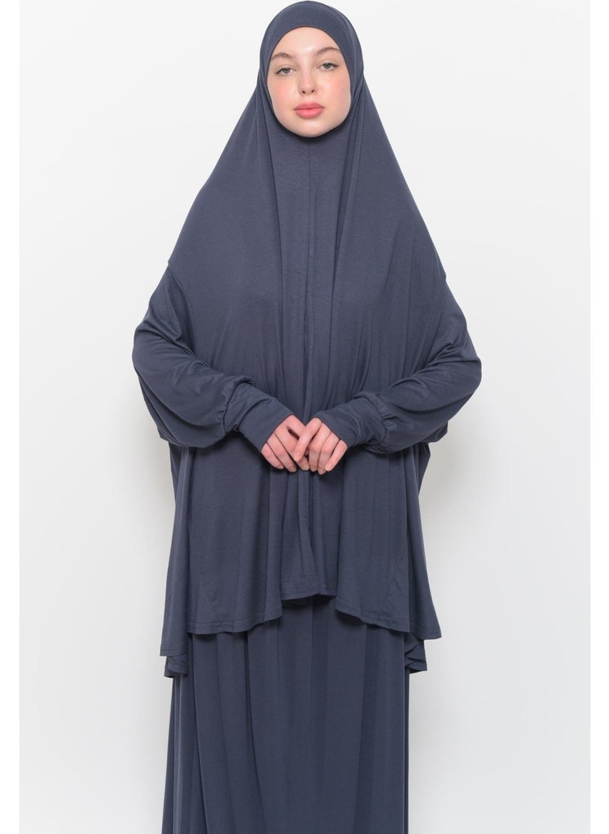Altobeh - حجاب عملي من قطعتين من القطن بأكمام خفاش، ثوب صلاة عضوي - دخاني - Image 1
