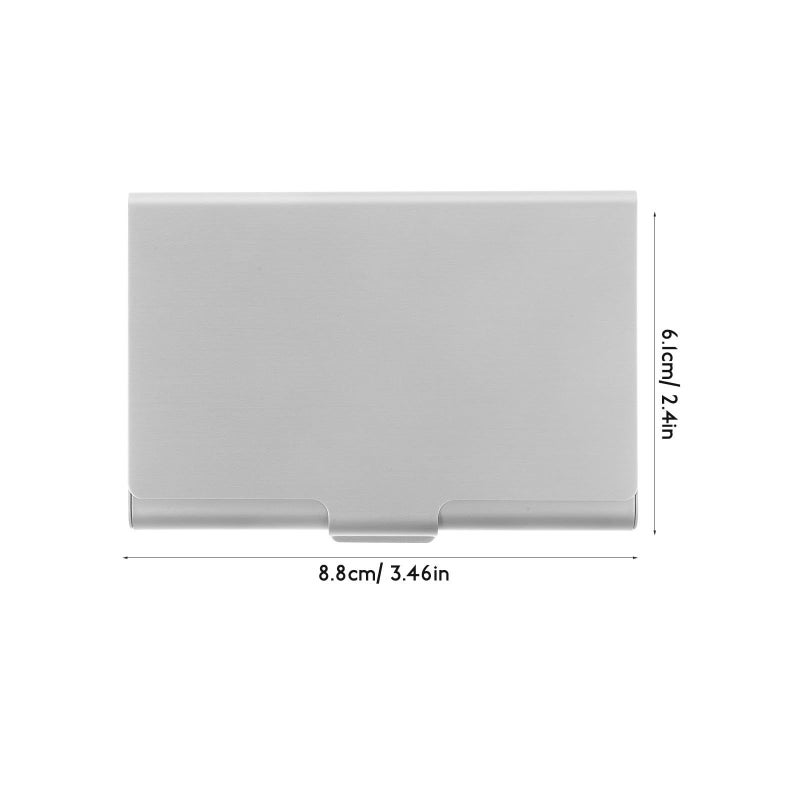Thick Metal Business Card Holder Box Silver Name Card Organizer for Office Use - Image 3