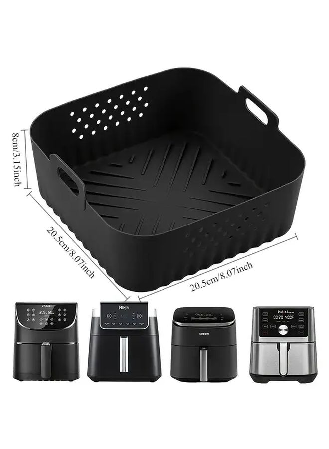 1 Pack Black Square Air Fryer Liner Nonstick Dishwasher Safe Reusable - Image 3