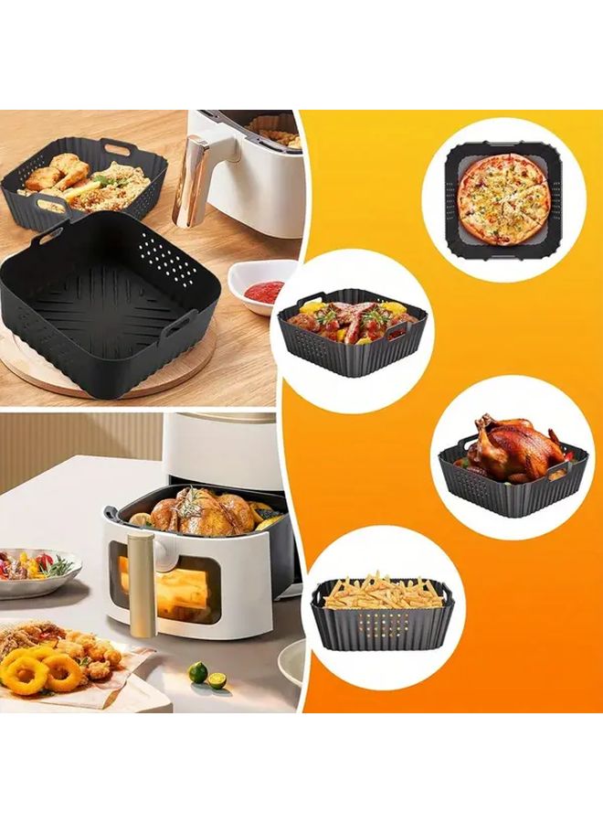 1 Pack Black Square Air Fryer Liner Nonstick Dishwasher Safe Reusable - Image 5