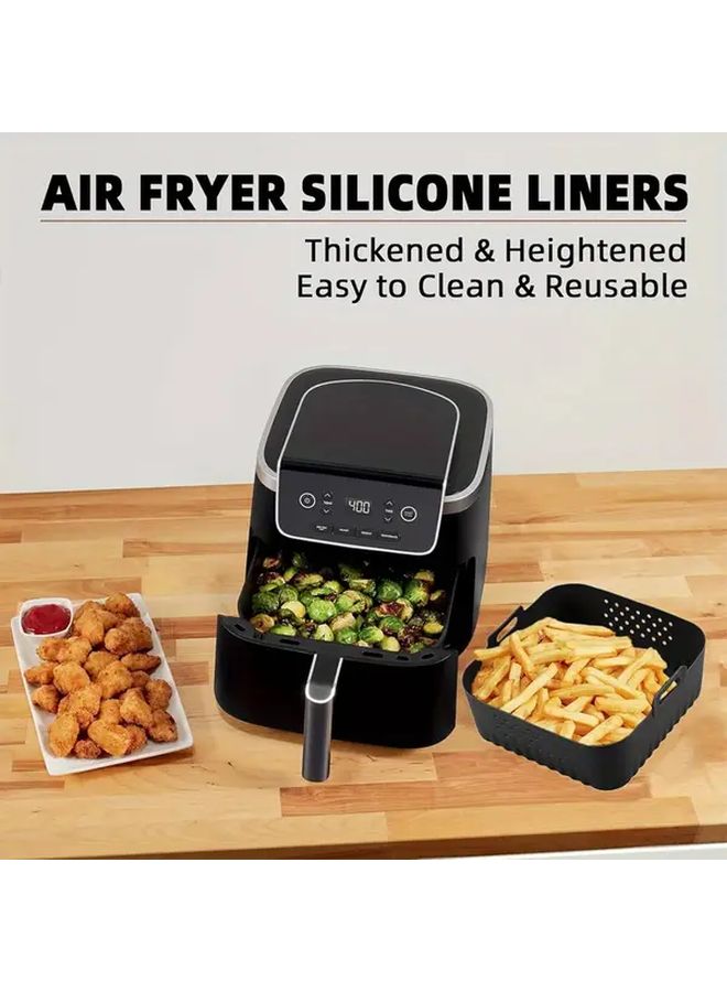 1 Pack Black Square Air Fryer Liner Nonstick Dishwasher Safe Reusable - Image 2