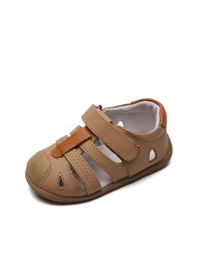 Premium Real Leather Durable Flat Shoes for Kids Learning to Walk