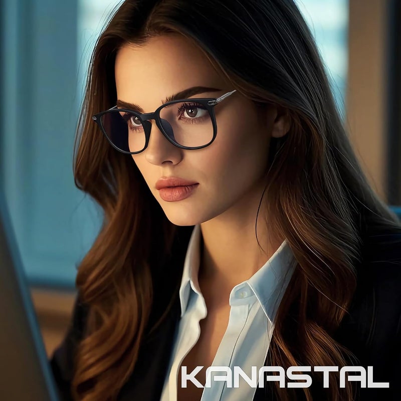 الكنديين نظارات كاناستال الضوئية لحجب الضوء الأزرق للرجال والنساء، نظارات مضادة للضوء الأزرق، نظارة ألعاب شفافة كلاسيكية فائقة الخفة للتلفزيون والكمبيوتر المحمول لمقاومة إجهاد العين - Image 2