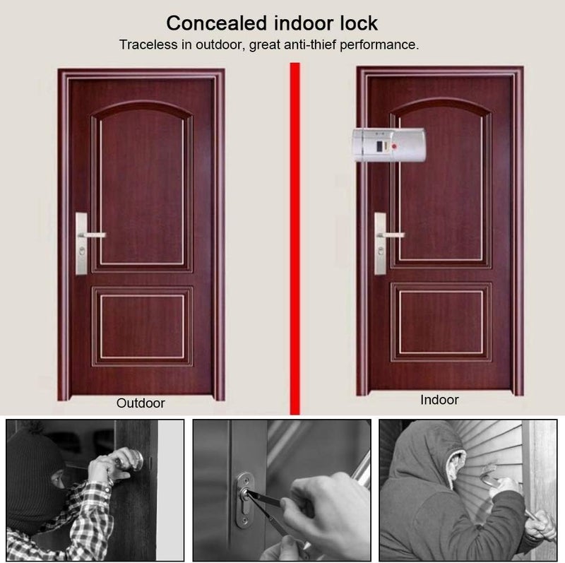 woobles Smart Door Lock, Keyless Smart Password Combination Remote Control Lock, Electronic Bluetooth Concealed Smart Remote Door Lock Home Indoor Security Access- - Image 4