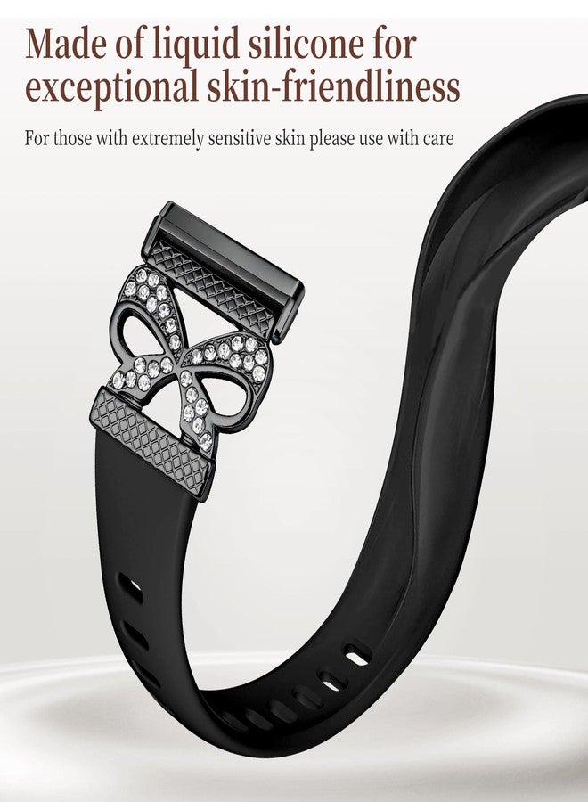 Zspoly Slim Bowknot Silicone Band Compatible with Fitbit Versa 4 Bands/Fitbit Versa 3 / Sense/Fitbit Sense 2 Watch Bands for Women Men,Soft Thin Silicone Waterproof Straps Replacement Wristbands - Image 2