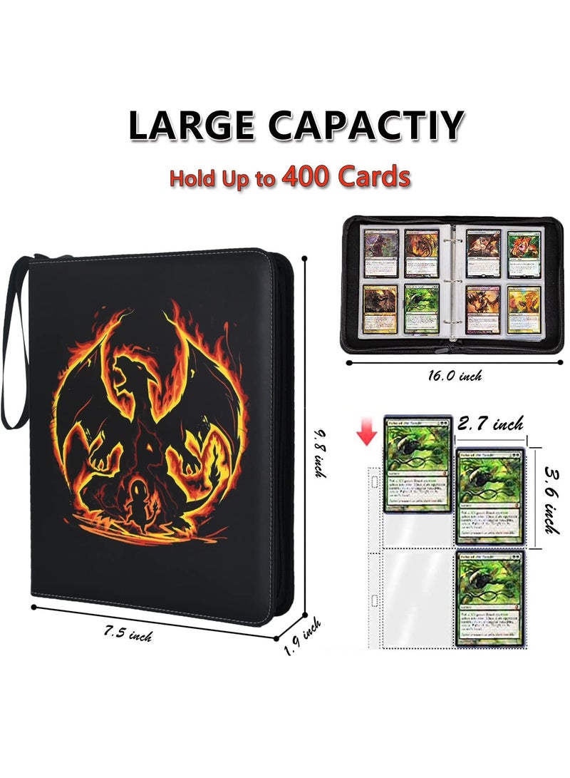 Fanski Card Binder for Cards Case With 50 Sleeves, 4 Pockets Up to 400 Trading Card Binder Removable Card Storage for Sports Trading Cards, TCG Game Card Collection Binder Album - Image 2