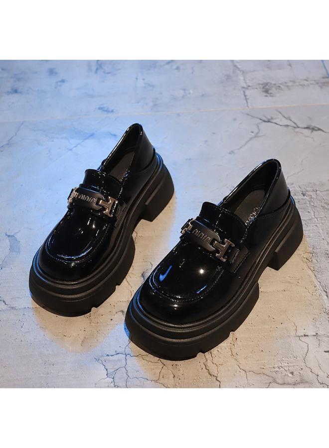 شك أحذية جلدية صغيرة للفتيات للربيع والصيف على الطراز البريطاني الجديد أحذية أداء سوداء للأطفال المتوسطة والكبيرة أحذية Lefu ذات الجزء السفلي الناعم للطلاب - Image 1