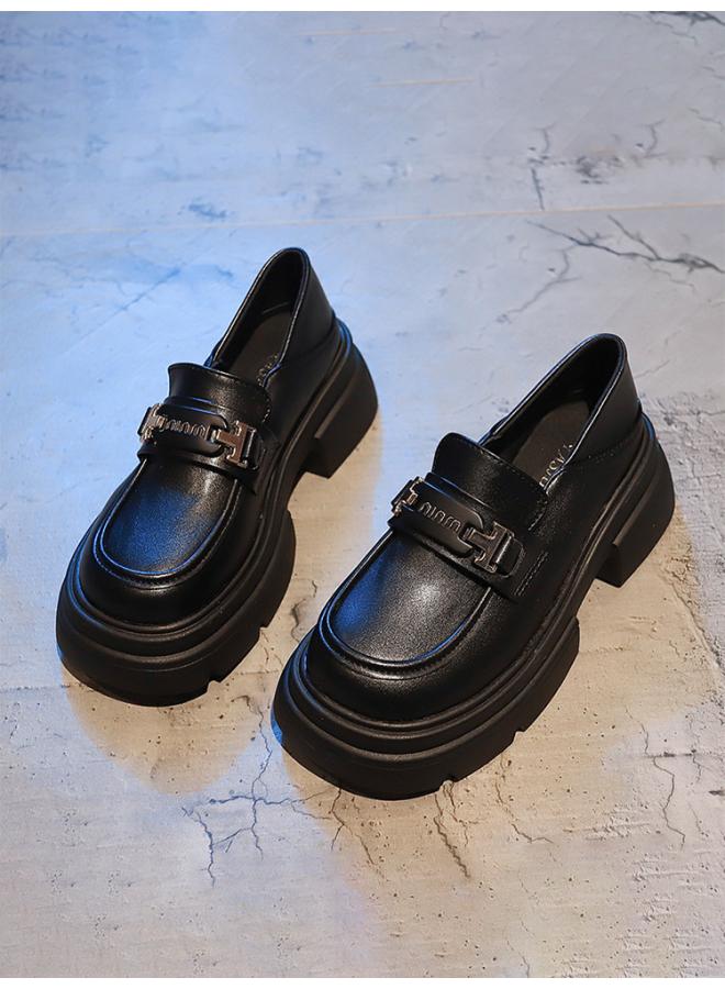 شك أحذية جلدية صغيرة للفتيات للربيع والصيف على الطراز البريطاني الجديد أحذية أداء سوداء للأطفال المتوسطة والكبيرة أحذية Lefu ذات الجزء السفلي الناعم للطلاب - Image 2