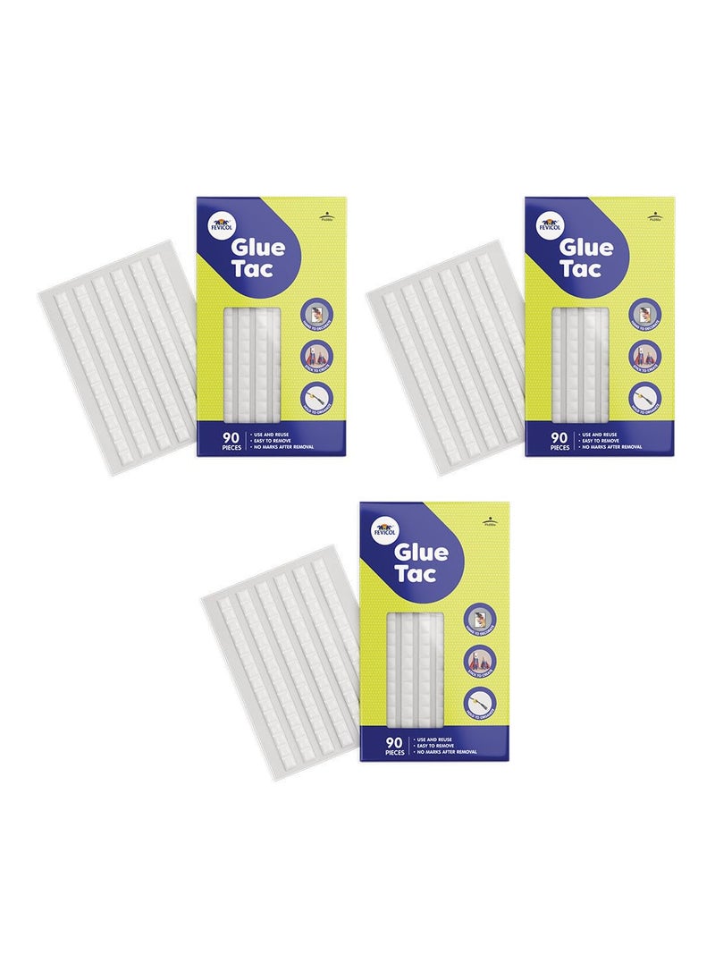 Pidilite Pidilite Fevicol Glue Tac 90Pcs 50G Reusable Removable Mouldable Glue For Decorating Crafting Organising Art Craft Easy To Tear Ideal For Kids Hobbyists School Projects Pack Of 3  - Image 1