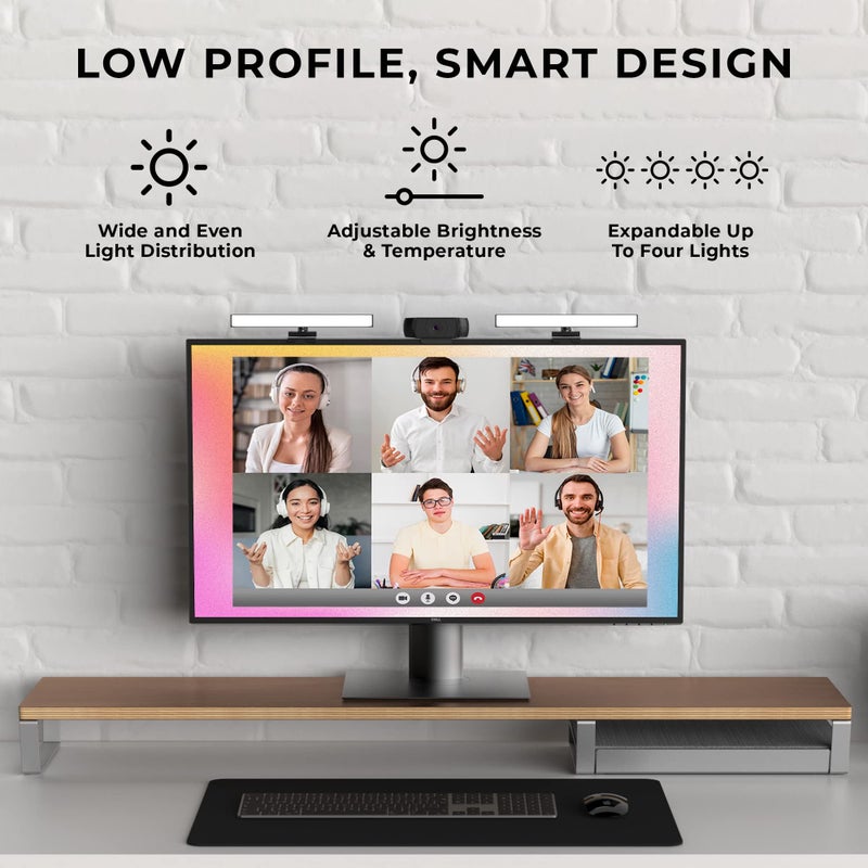 HumanCentric Video Conference Lighting, Add-On Only Light for Streaming and Video Conferencing, Add-On Only Kit Requires Existing Single or Double Kit, for Double, Triple, or Quadruple Light Setup, - Image 4