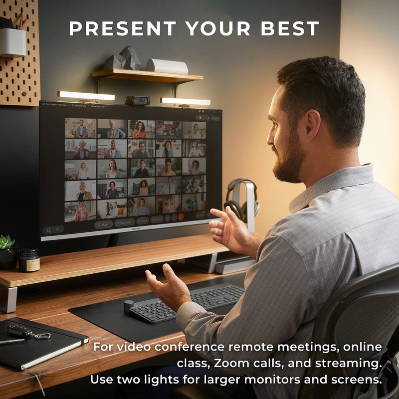 HumanCentric Video Conference Lighting, Add-On Only Light for Streaming and Video Conferencing, Add-On Only Kit Requires Existing Single or Double Kit, for Double, Triple, or Quadruple Light Setup, - Image 2