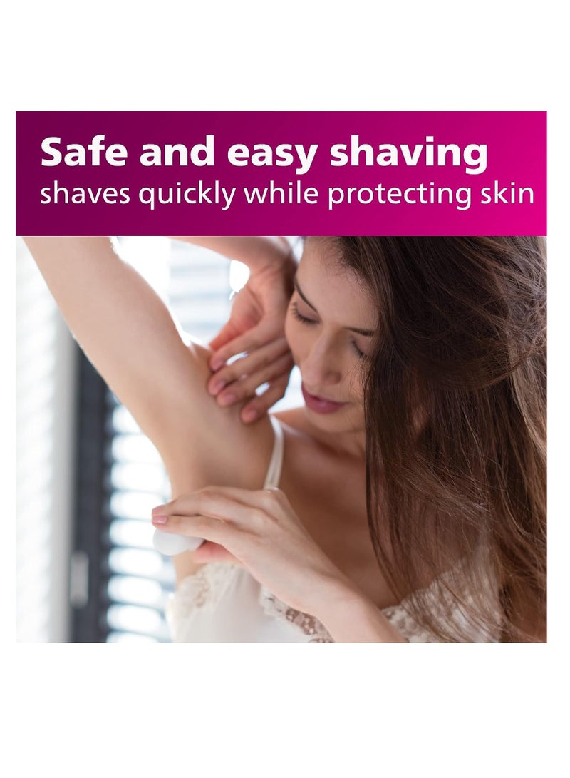 Philips Beauty Satin Shave Essential Women's Wet & Dry Electric Shaver For Legs, Cordless, Pink And White, HP6306/50 - Image 2