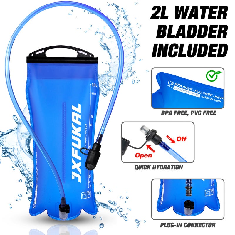 JXFUKAL Running Vest, Lightweight Hydration Backpack with 2L Water Bladder, Reflective Hydration Pack, Tactical Chest Pack Bag for Hiking Running Cycling Marathon for Women Men - Image 4