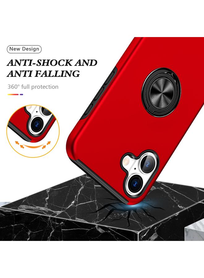 اس-توب جراب لهاتف iPhone 16 PC هجين من مادة TPU مع حامل حلقة مغناطيسية - Image 3