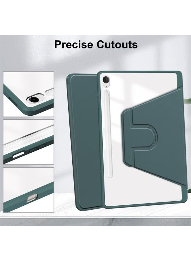 general Case for Samsung Galaxy Tab S11 (2025) 11 inch 5G SM-X730/X736B, Leather Case with Auto Wake/Sleep, 360° Rotating Stand Acrylic Clear Back Cover Built-in Pencil Holder - Image 4