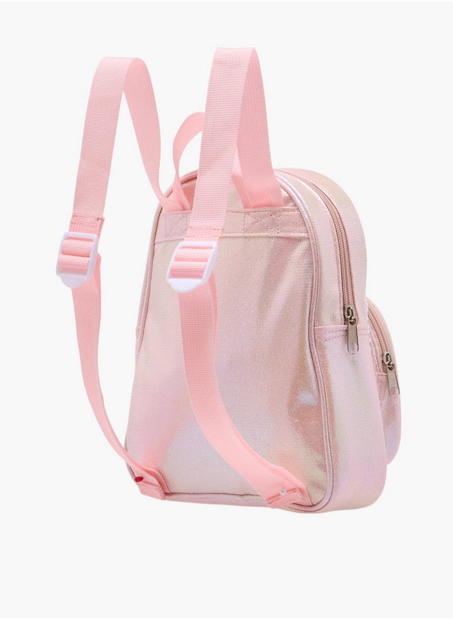 Flora Bella By Shoexpress Sequinned Backpack with Adjustable Straps and Zip Closure - 15x27x23 cm  - Image 3