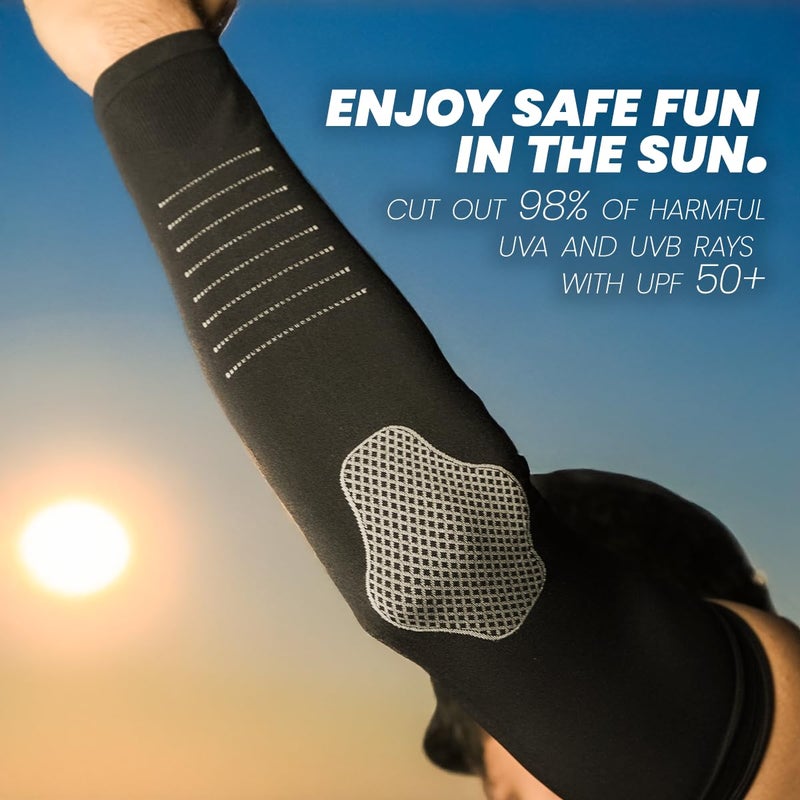 BADOWL Velocity Arm Sleeves for Men & Women | UV Protection UPF 50+ | Seamless Fit | Sports Compression Sleeves for Running Cycling Outdoor Activities - Image 3