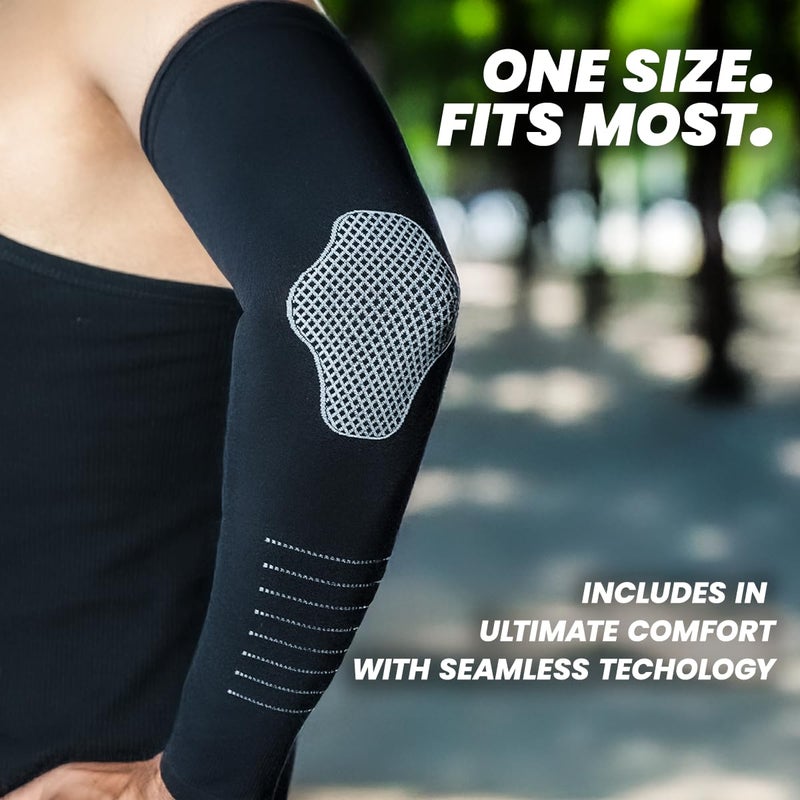 BADOWL Velocity Arm Sleeves for Men & Women | UV Protection UPF 50+ | Seamless Fit | Sports Compression Sleeves for Running Cycling Outdoor Activities - Image 5