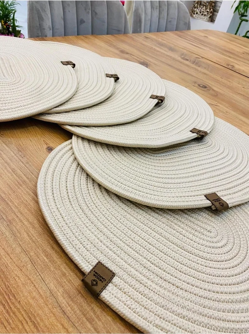 بدز ديري BDZ Leather Jute Wicker American Service Oval Base 6 Pieces