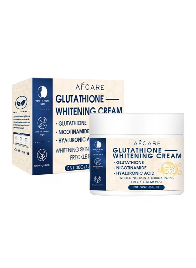 افكير كريم تبييض البشرة بالجلوتاثيون، كريم الوجه بالجلوتاثيون والنياسيناميد للنساء، كريم ترطيب الوجه بالجلوتاثيون، كريم مضاد للتجاعيد (30 جرام) - Image 1