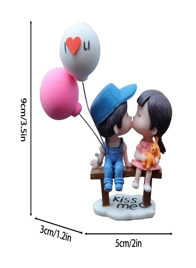 MiOYOOW Cartoon Couple Car Decoration, Cute Couples Ornaments Car Interior Decoration Accessories with Balloon for Car Bedrooms Home Desks - Image 4