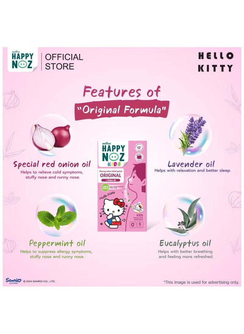 Happy Noz Kids Hello Kitty Organic Onion Patch – Runny Nose Relief Stickers with Lavender & Peppermint Oils (6 Pcs) - Image 5