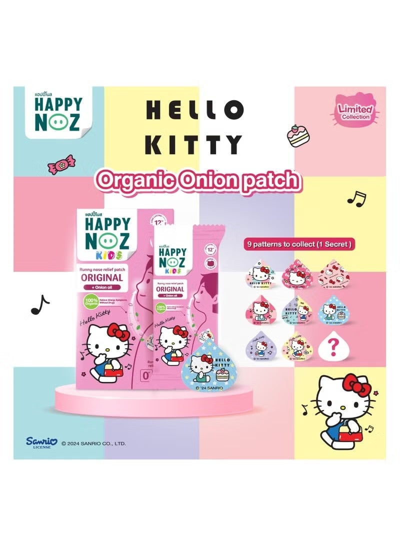 Happy Noz Kids Hello Kitty Organic Onion Patch – Runny Nose Relief Stickers with Lavender & Peppermint Oils (6 Pcs) - Image 2