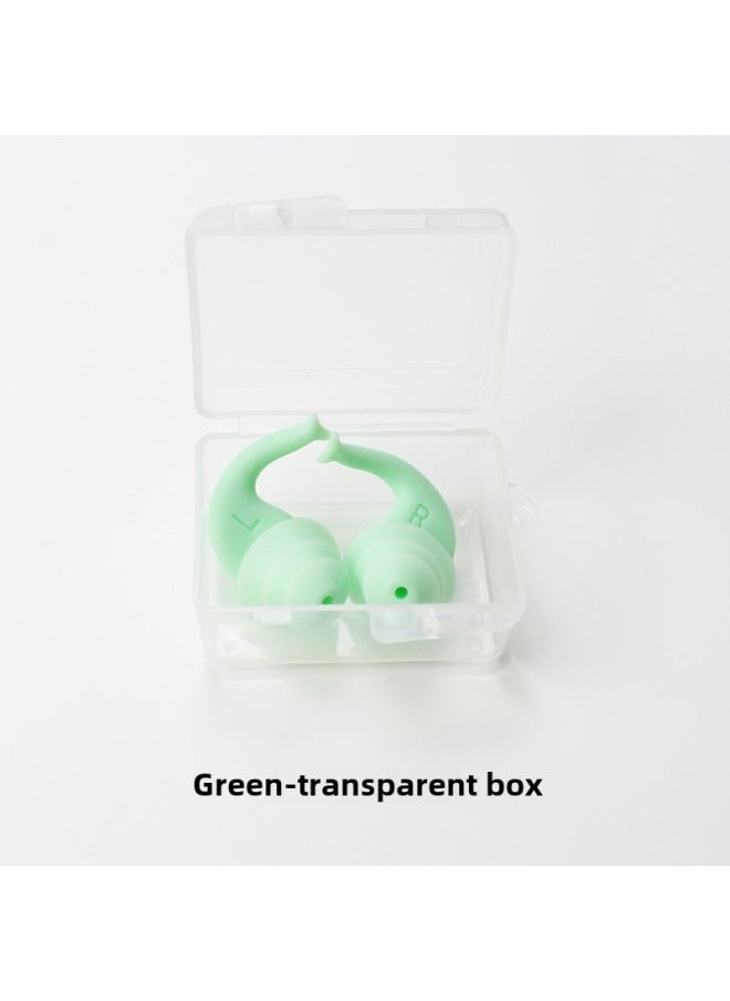 Generic - [Arrival] Soundproof Earplugs Anti-noise Sleep Earplugs Anti-water Silicone Earplugs Swimming Earplugs Factory-Color:Green-transparent Box - Image 1