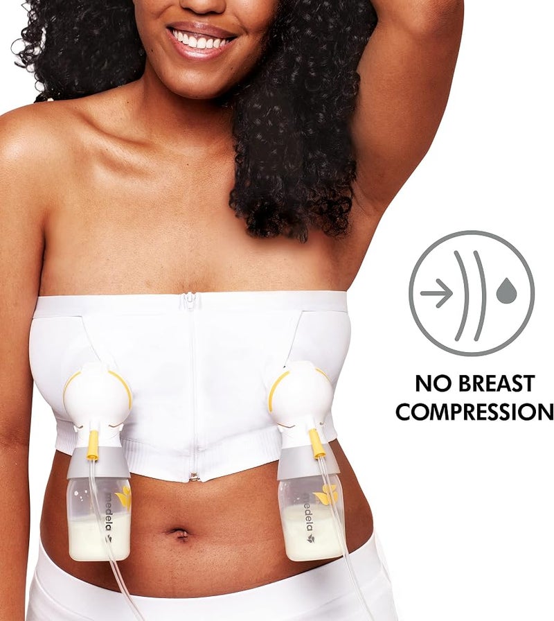 ميديلا حمال الصدر Medela Hands Free with Easy Expression Extraction، مصنوع من مادة قابلة للتمدد لضمان ملاءمة مثالية - Image 4
