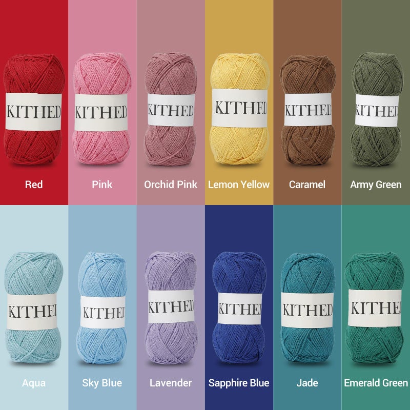 KITHED Cotton Yarnï¼Œ10.5ozï¼Œ526yardï¼Œ3 Pack ï¼ŒSoft Yarn for Crocheting and Knitting (09 Burgundy) - Image 5