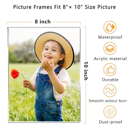 DZZ 8x10 Picture frame,High Transparent Photo Frame,Clear Acrylic 8 x 10 frame,Picture Frames 8 by 10 for Photo Poster Canvas Certificate Document Gallery,Set of 6 - Image 3
