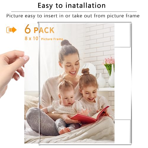 DZZ 8x10 Picture frame,High Transparent Photo Frame,Clear Acrylic 8 x 10 frame,Picture Frames 8 by 10 for Photo Poster Canvas Certificate Document Gallery,Set of 6 - Image 2