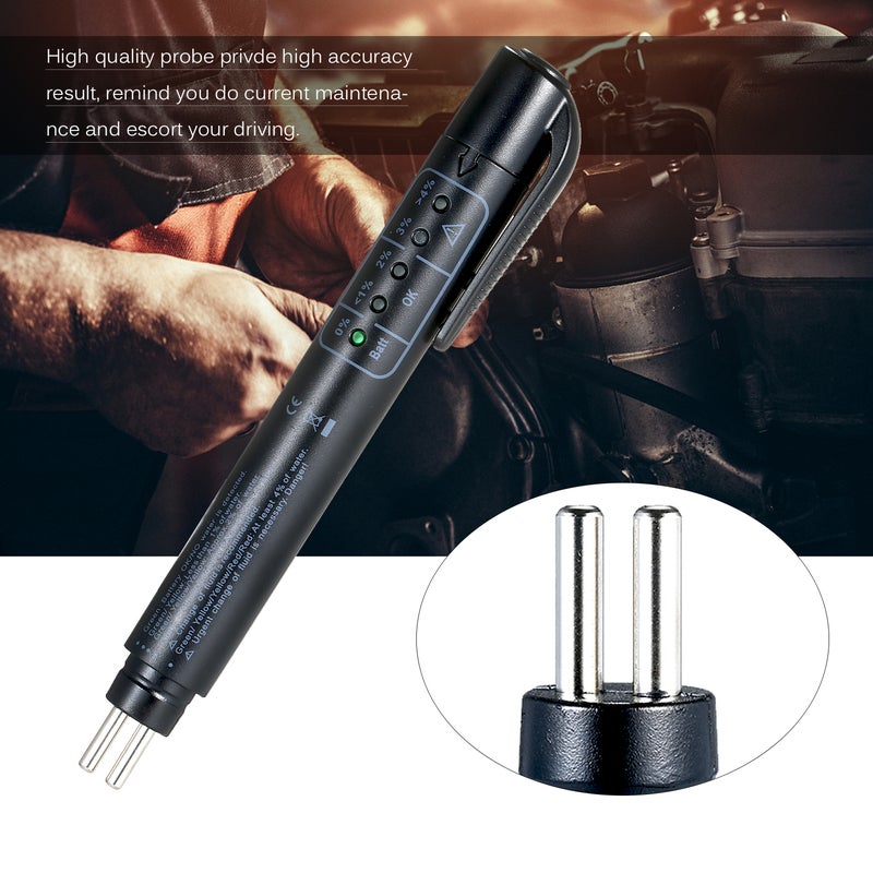 قلم اختبار سائل مفرك السيارة — محلل زيت المفرك بخمسة مؤشرات إضاءة LED لمقاييس DOT3 و DOT4 و DOT5 - Image 4