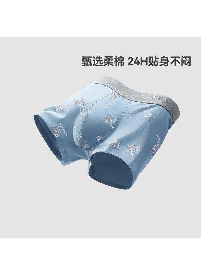 Fenton Fenteng  Men's Underwear Mid-rise Boxer Briefs Cotton Printed Underwear Breathable Gusset For Spring/summer - Image 4