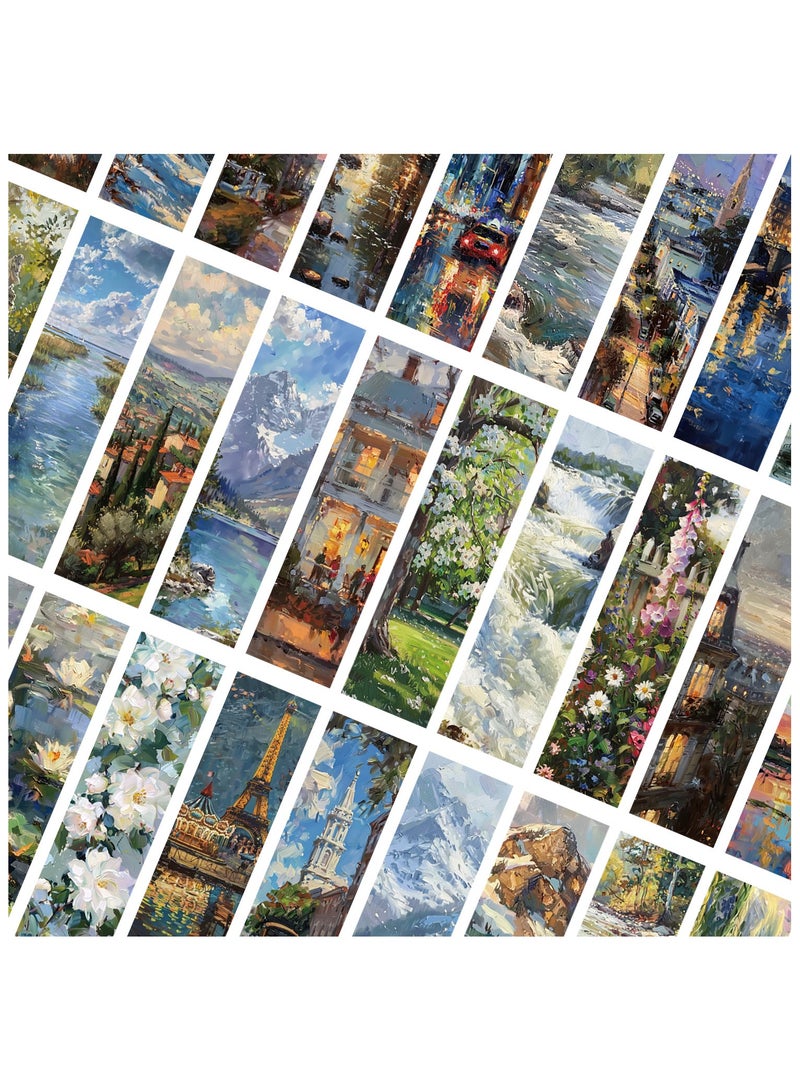 30 Pieces Oil Paintings Bulk Bookmarks, Art Painting Book Marks for Students Single Sided Cute Book Mark for Book Lovers Book Marks for Children Students Classroom Gift for Teacher - Image 2