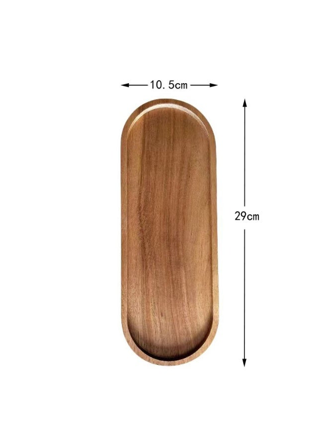 1pc Elegant Solid Wood oval-shaped tray, Ideal for Desserts, Snacks & Fruits, Durable Wooden Presentation Plate - Image 5