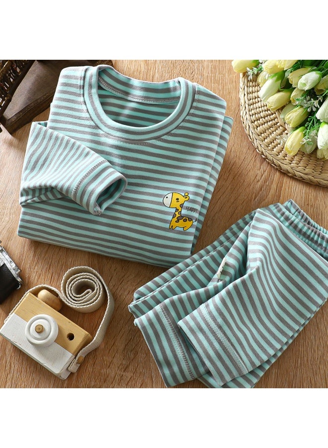 Children's Velvet Suit Warm Fall/winter Pajamas Large Children's Base Thickened Men's And Women's Treasure Home Autumn Clothes And Pants