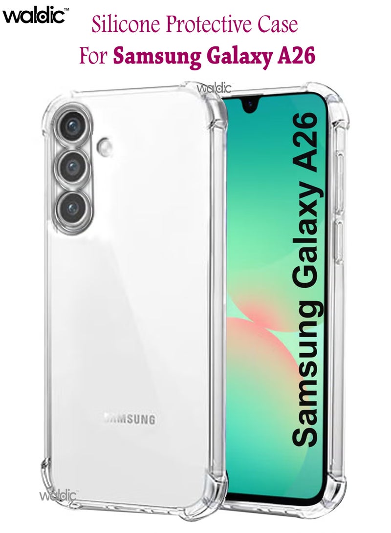 ولديك جراب Samsung Galaxy A26 | مصمم خصيصًا لجراب Galaxy A26 | جراب نحيف مرن من مادة TPU مع وسادة هوائية وامتصاص الصدمات من المطاط الناعم والسيليكون مناسب لهاتف Samsung Galaxy A26 | شفاف - Image 1