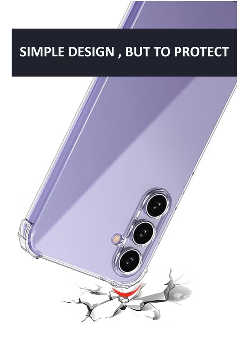 ولديك جراب Samsung Galaxy A26 | مصمم خصيصًا لجراب Galaxy A26 | جراب نحيف مرن من مادة TPU مع وسادة هوائية وامتصاص الصدمات من المطاط الناعم والسيليكون مناسب لهاتف Samsung Galaxy A26 | شفاف - Image 3