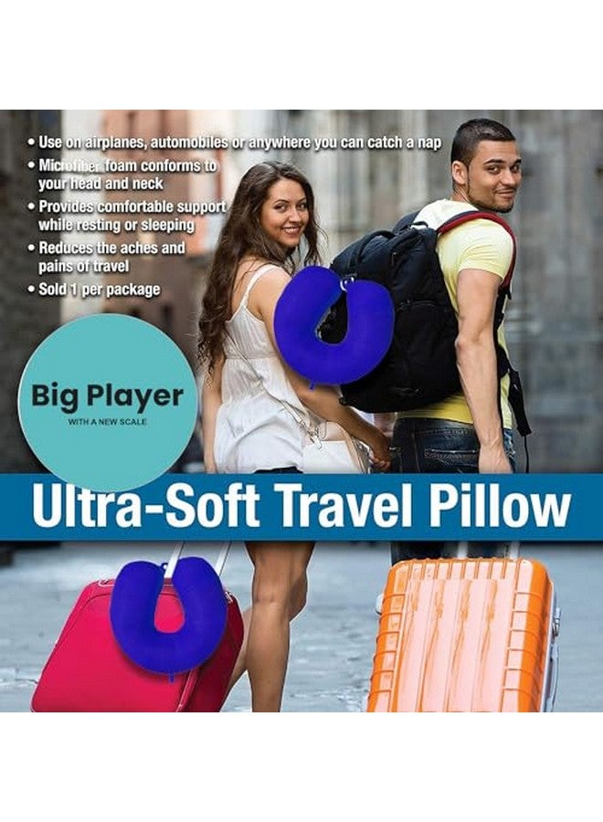 BigPlayer Neck Pillow Travel Set with Eye Mask and Storage Case - U-Shaped Memory Foam Cushion for Sleeping Neck Pain Relief in Flight Train Car Bus (Blue) - Image 4