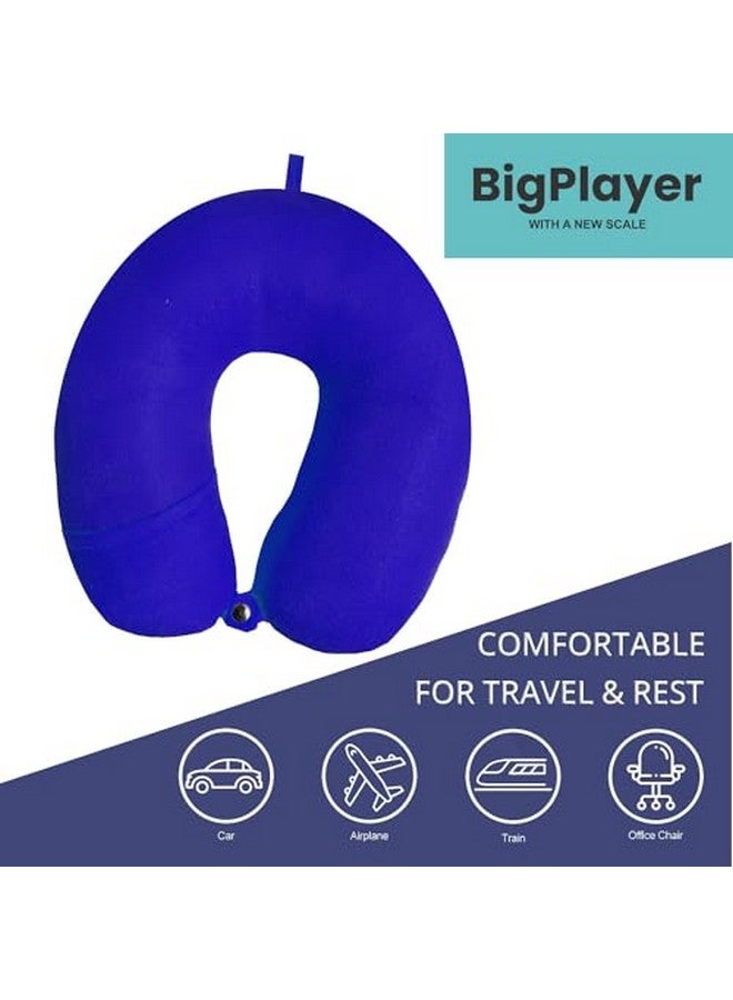 BigPlayer Neck Pillow Travel Set with Eye Mask and Storage Case - U-Shaped Memory Foam Cushion for Sleeping Neck Pain Relief in Flight Train Car Bus (Blue) - Image 2